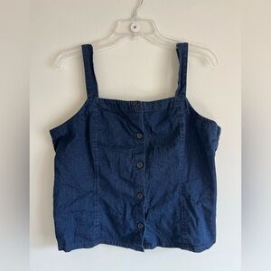 Mossimo. Dark Denim Button-Front Tank Top. Size Large.